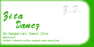 zita dancz business card